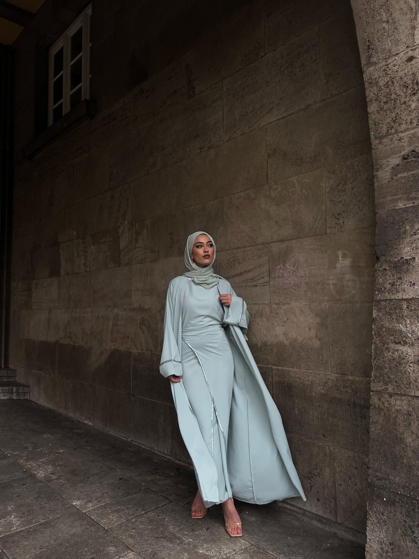 Euphoria Abaya in Mint