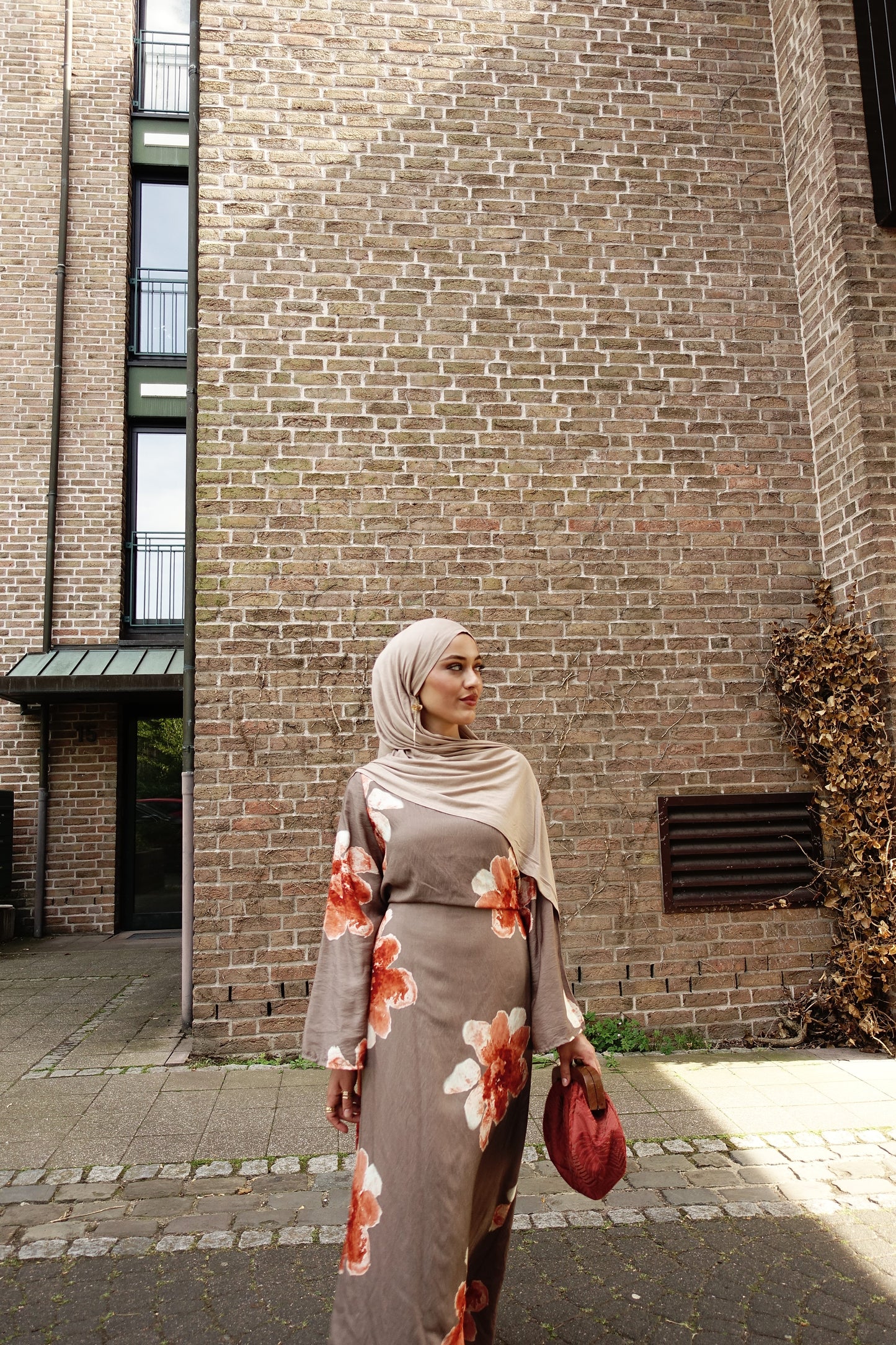 Liya Maxikleid in taupe