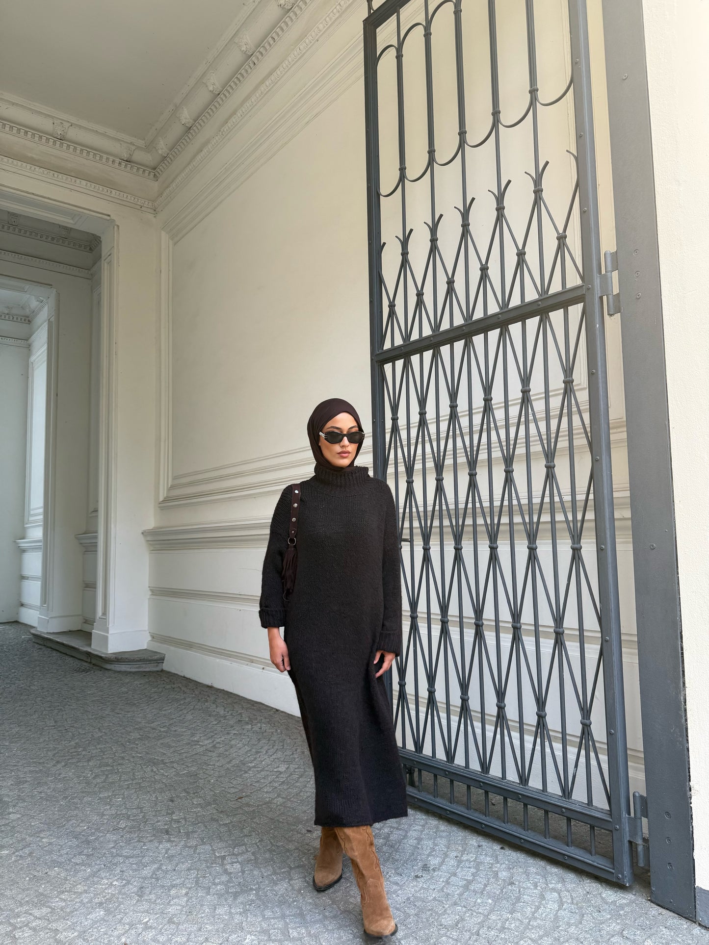 Strickkleid in braun