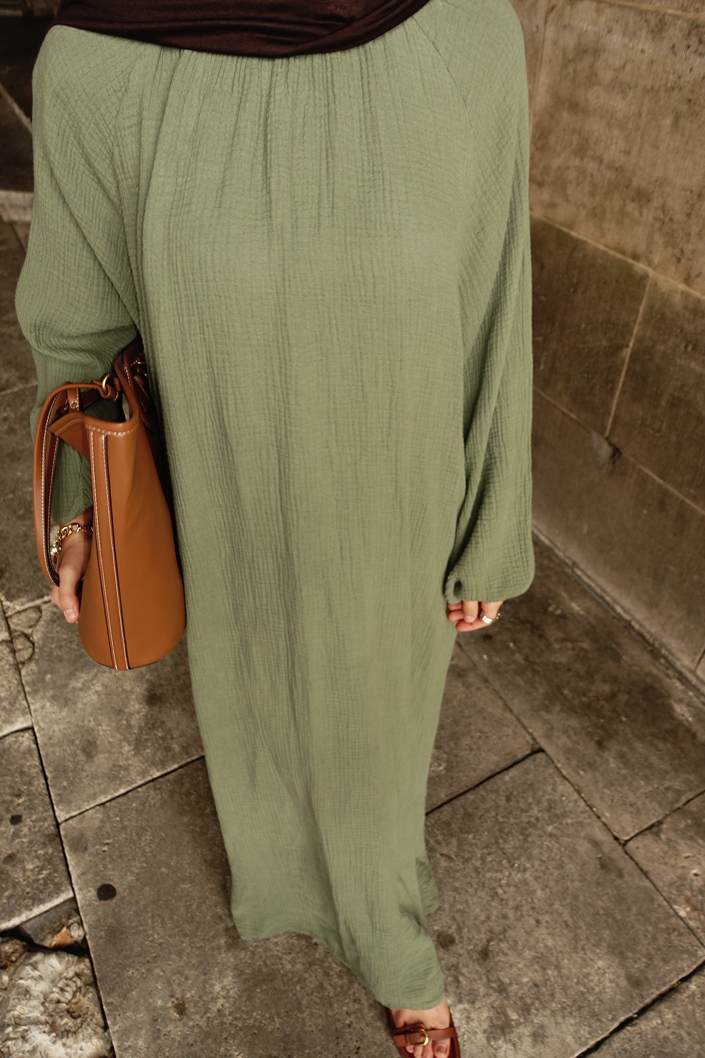 Musselin Kleid in grün