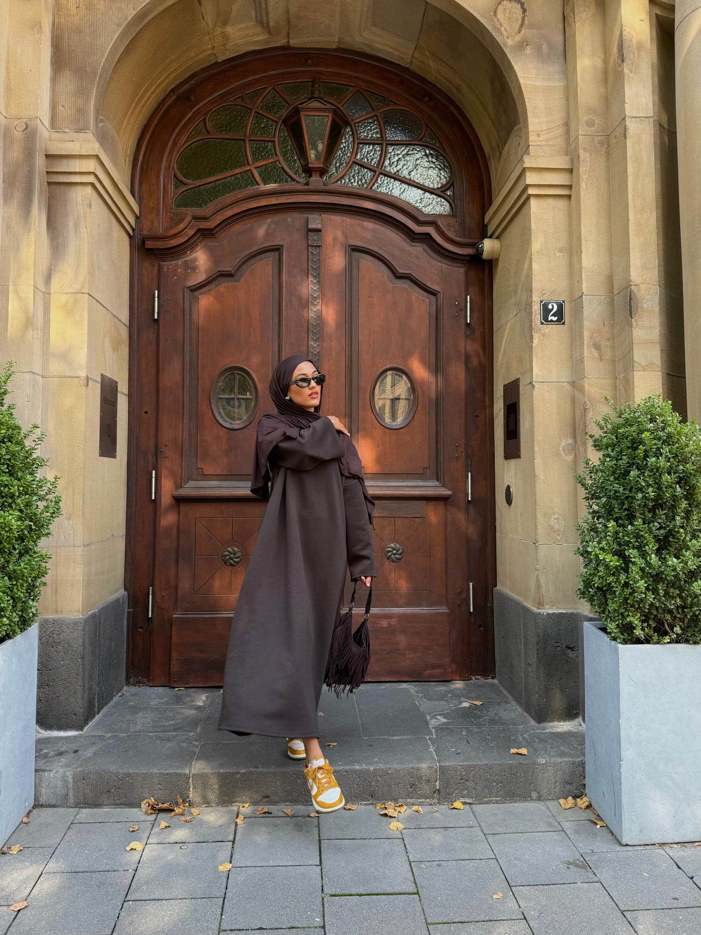Sweater Maxikleid in braun
