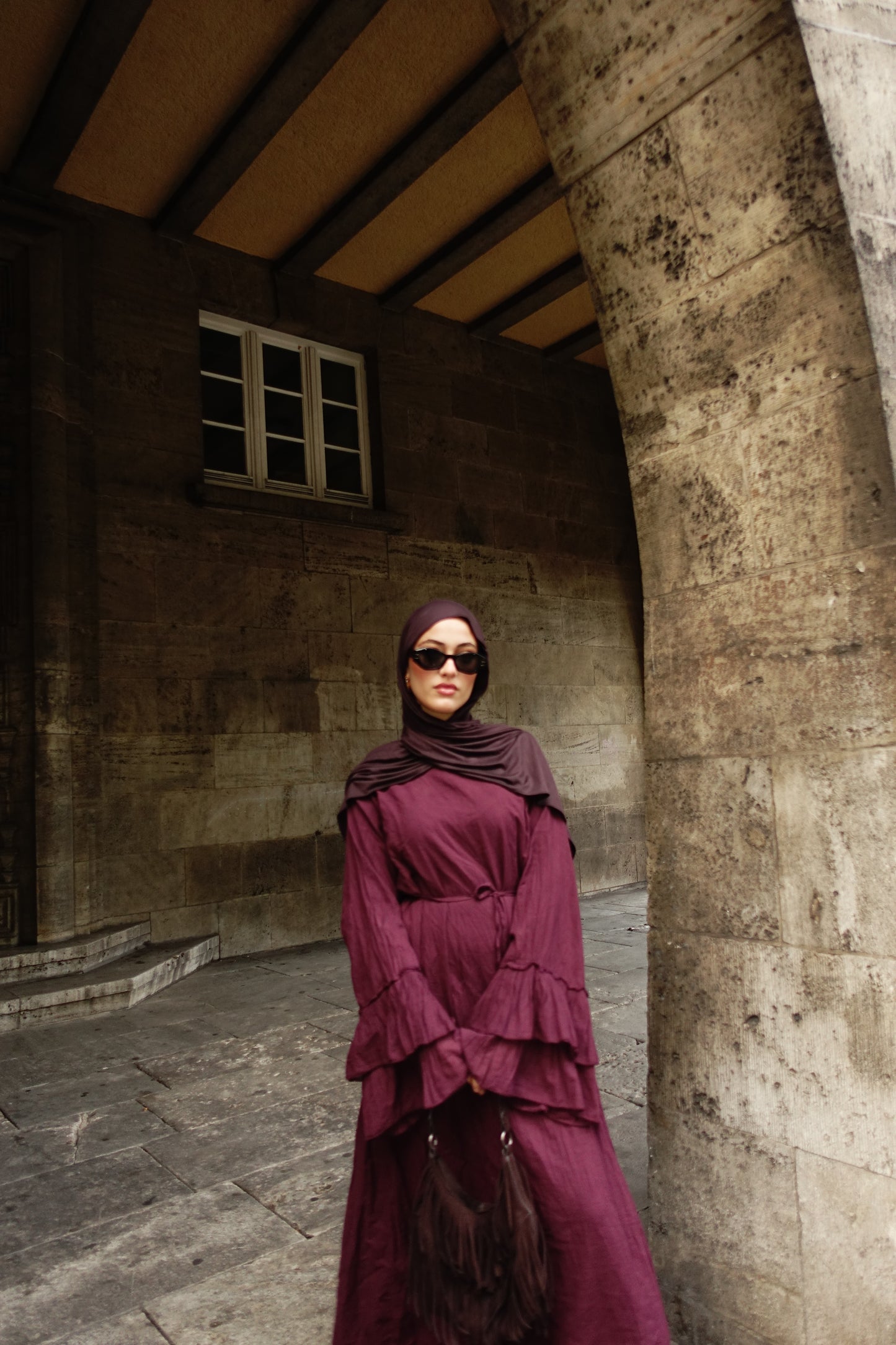 Sahara Maxikleid in bordeaux