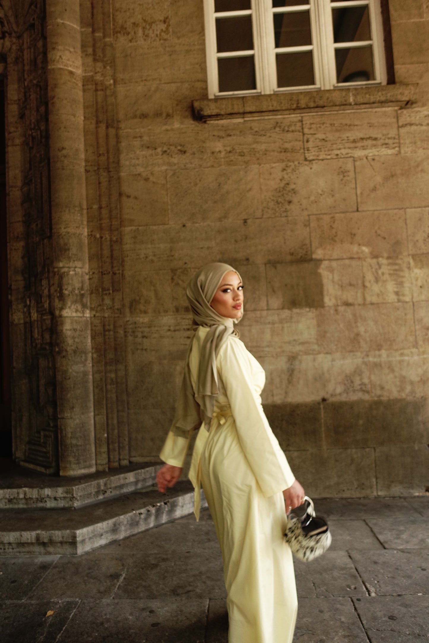 Aura Maxikleid in buttergelb