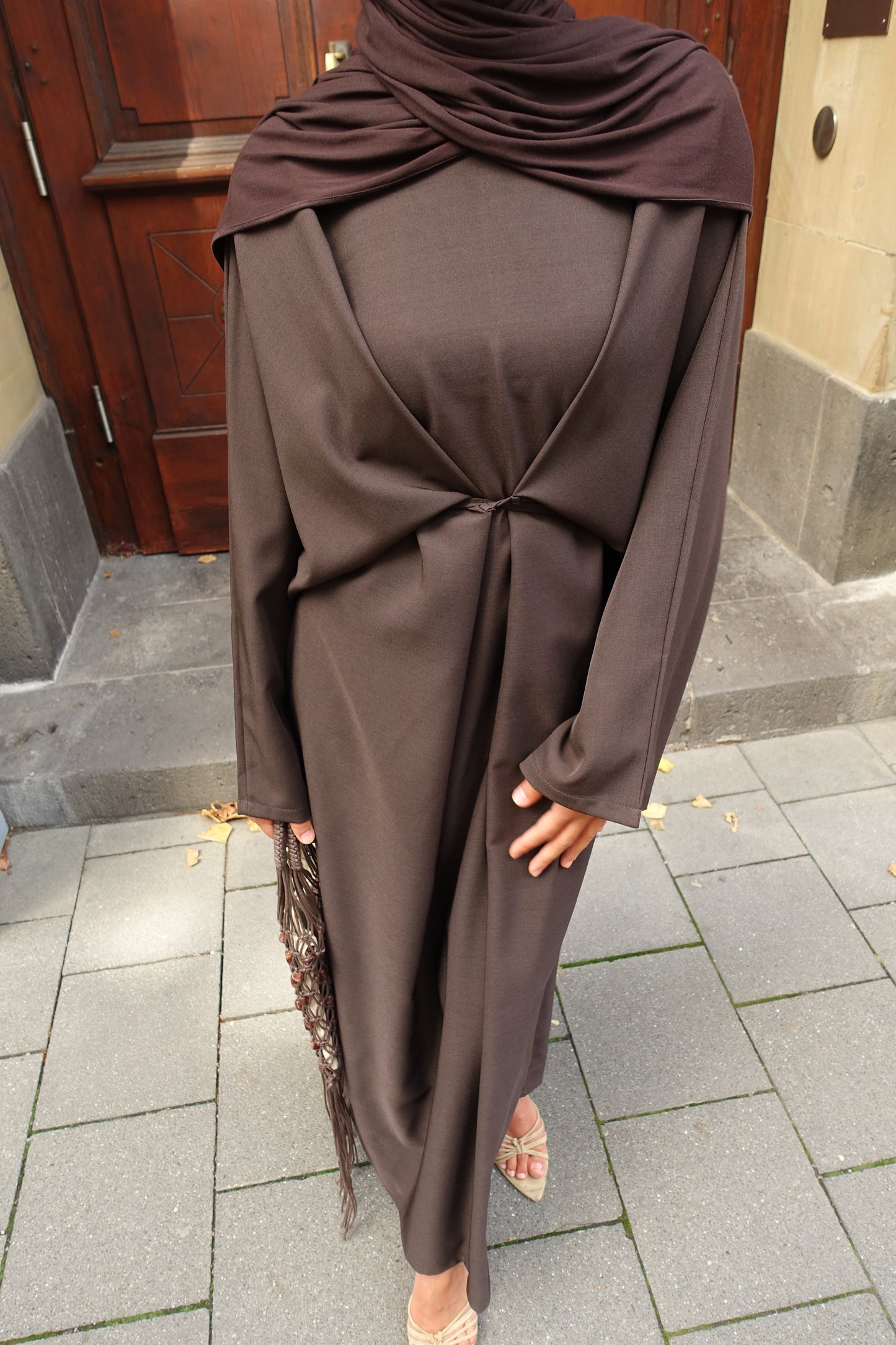 Peri maxikleid in braun