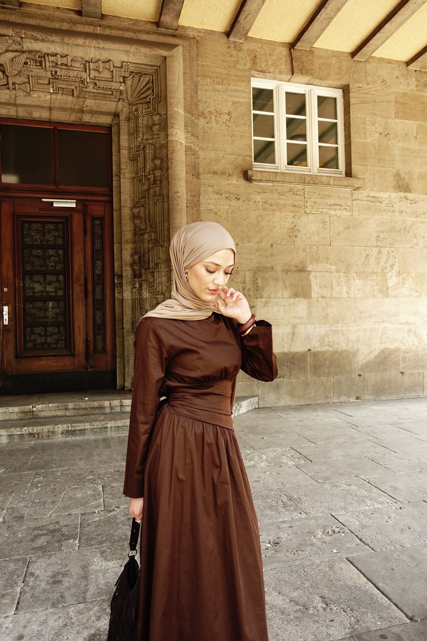 Aura Maxikleid in coffee