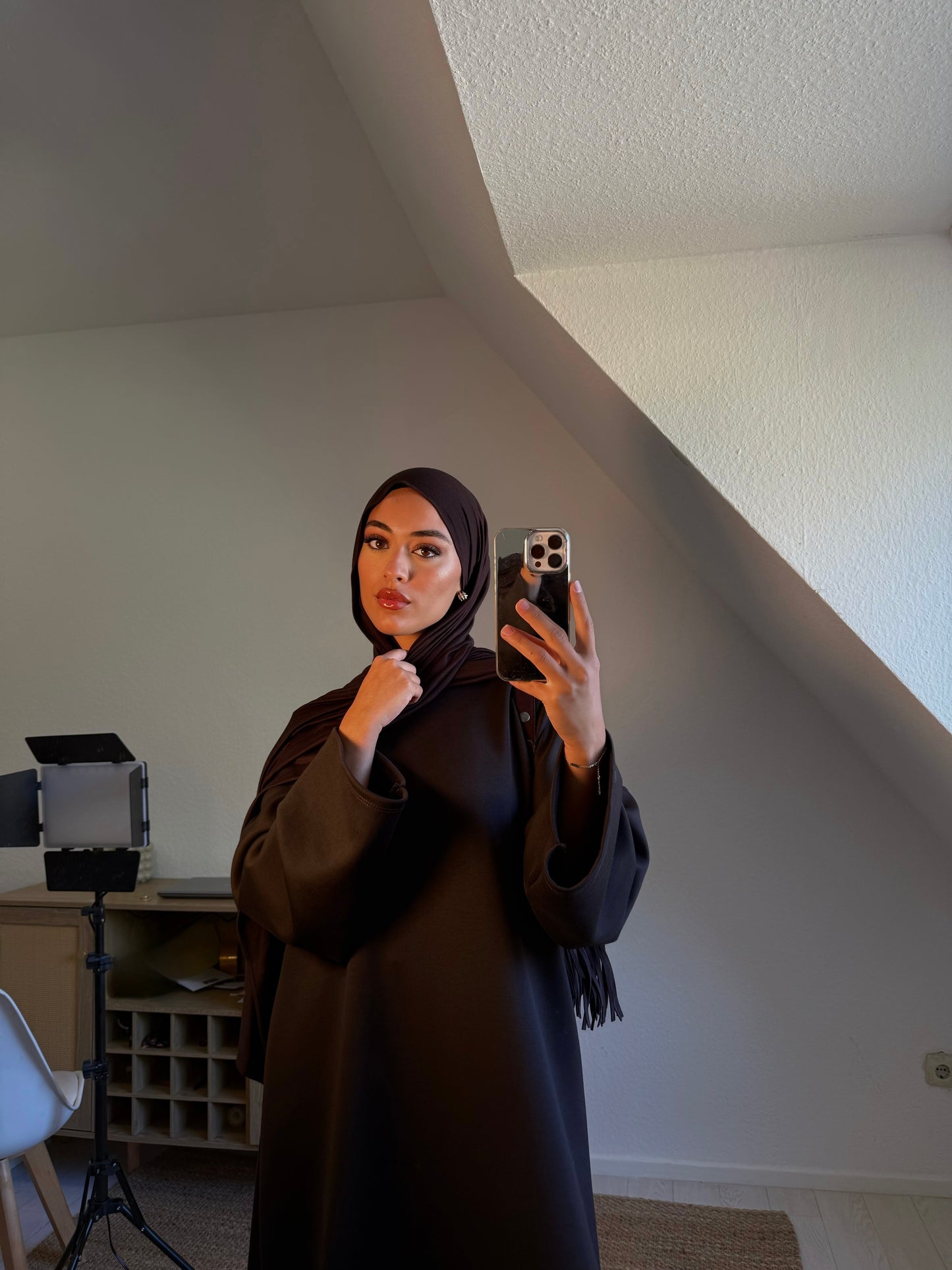 Sweater Maxikleid in braun