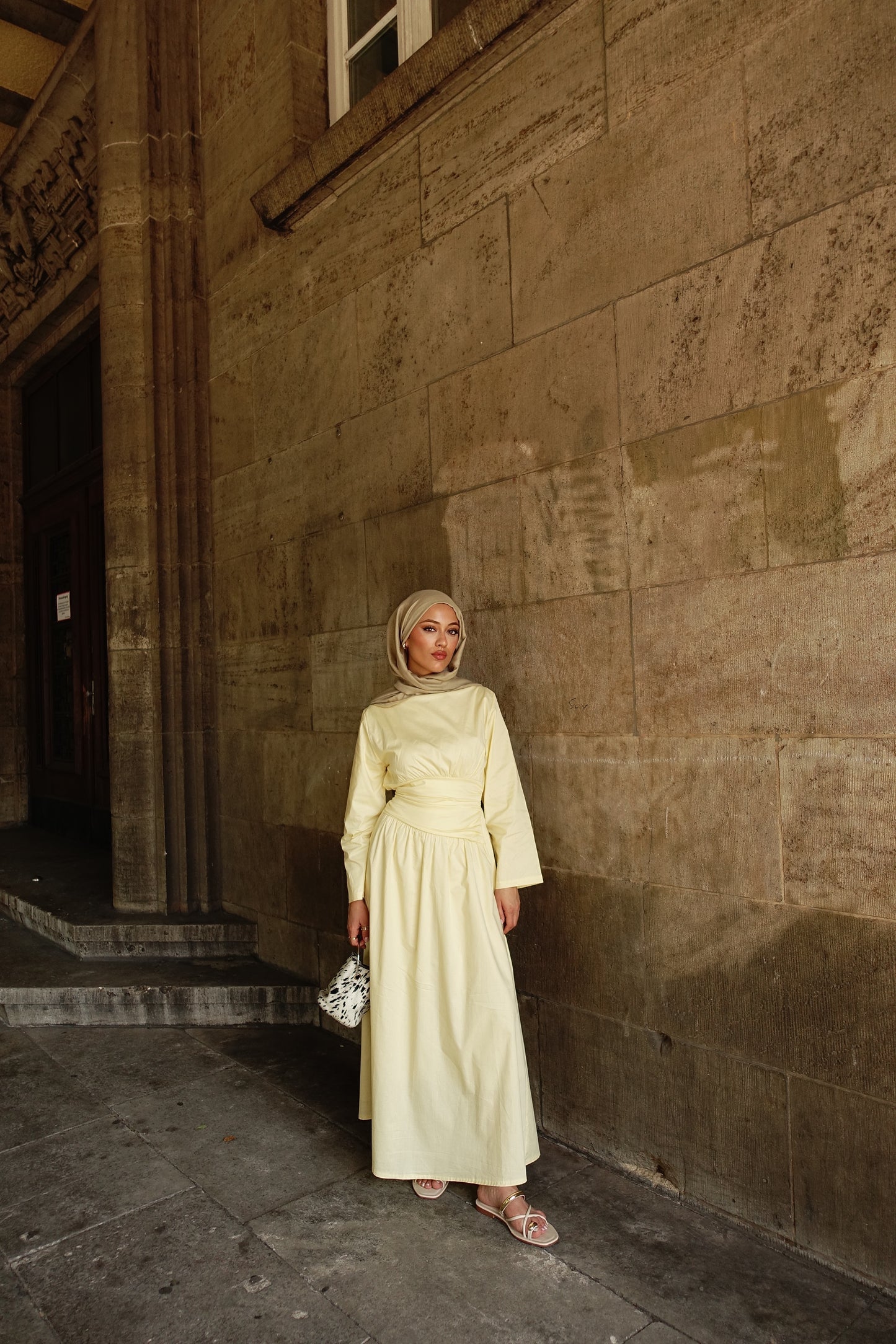 Aura Maxikleid in buttergelb
