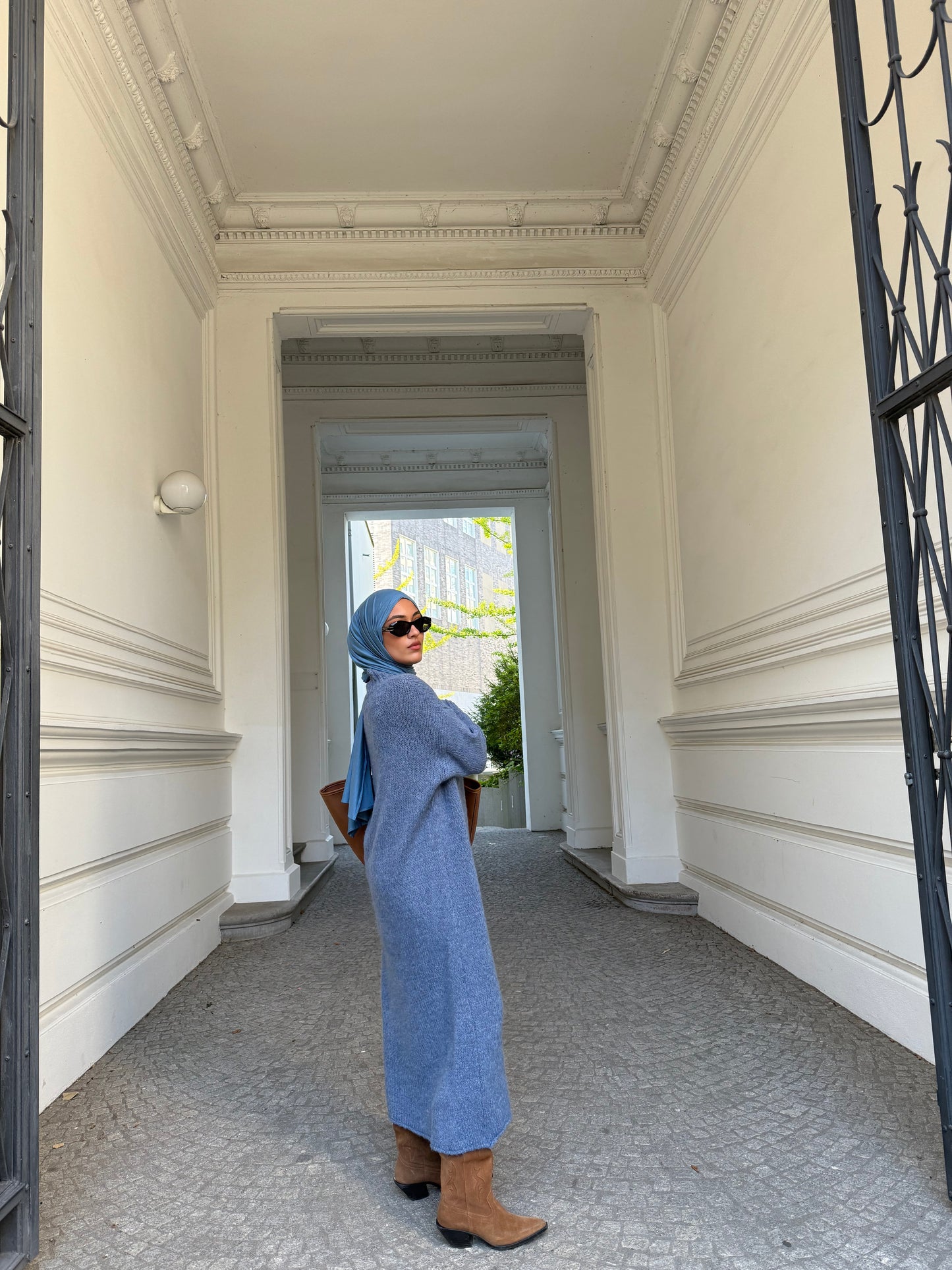 Strickkleid in blau