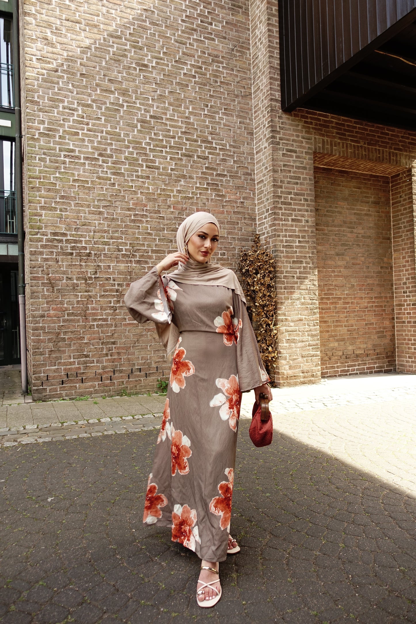 Liya Maxikleid in taupe