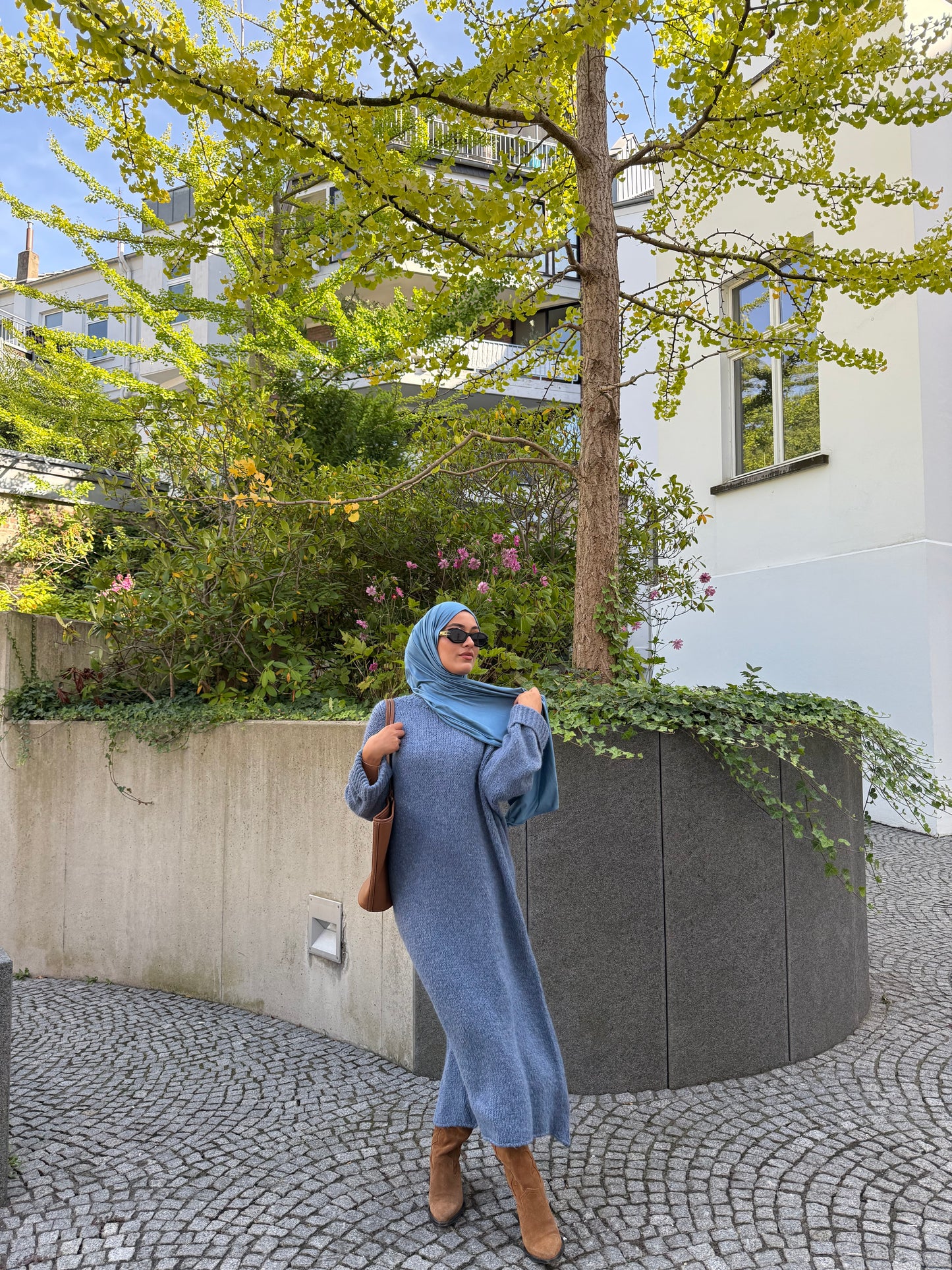 Strickkleid in blau