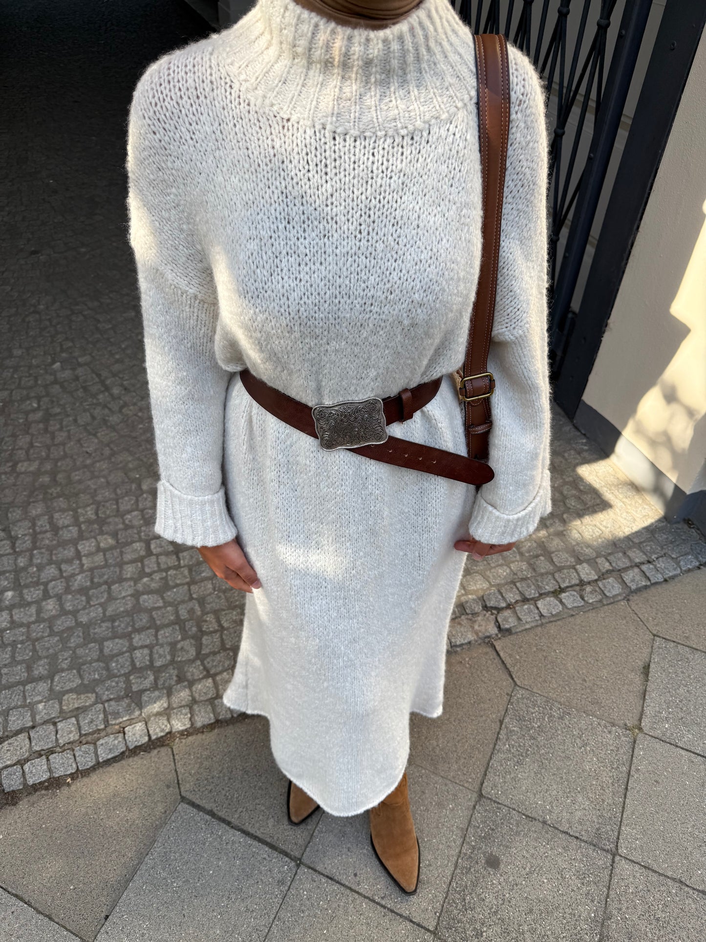Strickkleid in creme