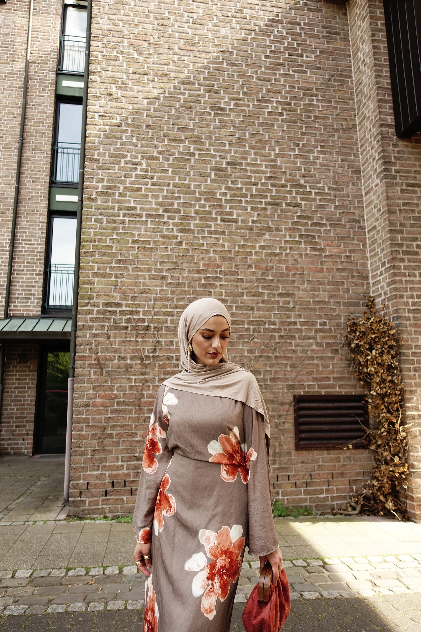 Liya Maxikleid in taupe