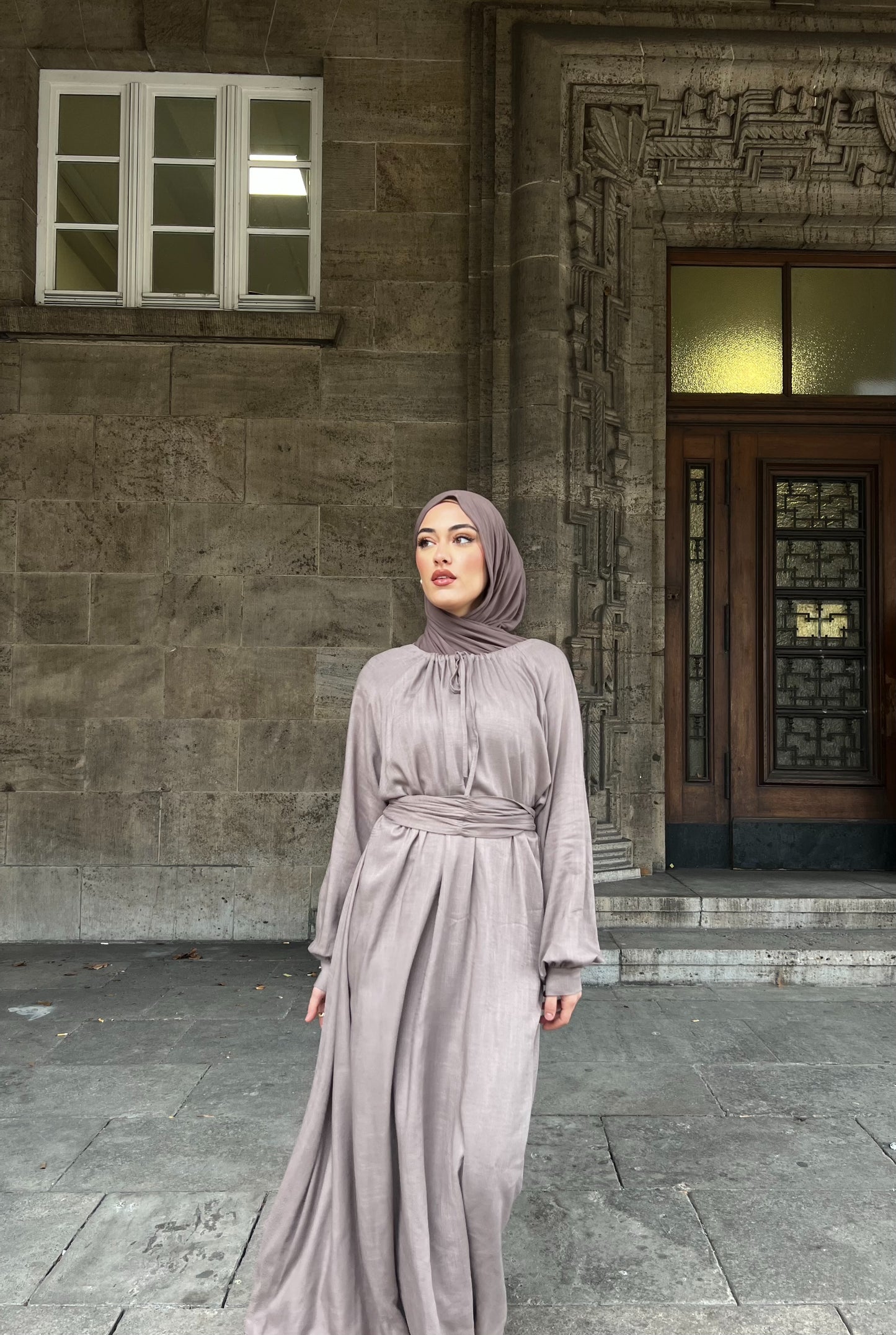 Noura Maxikleid in Taupe