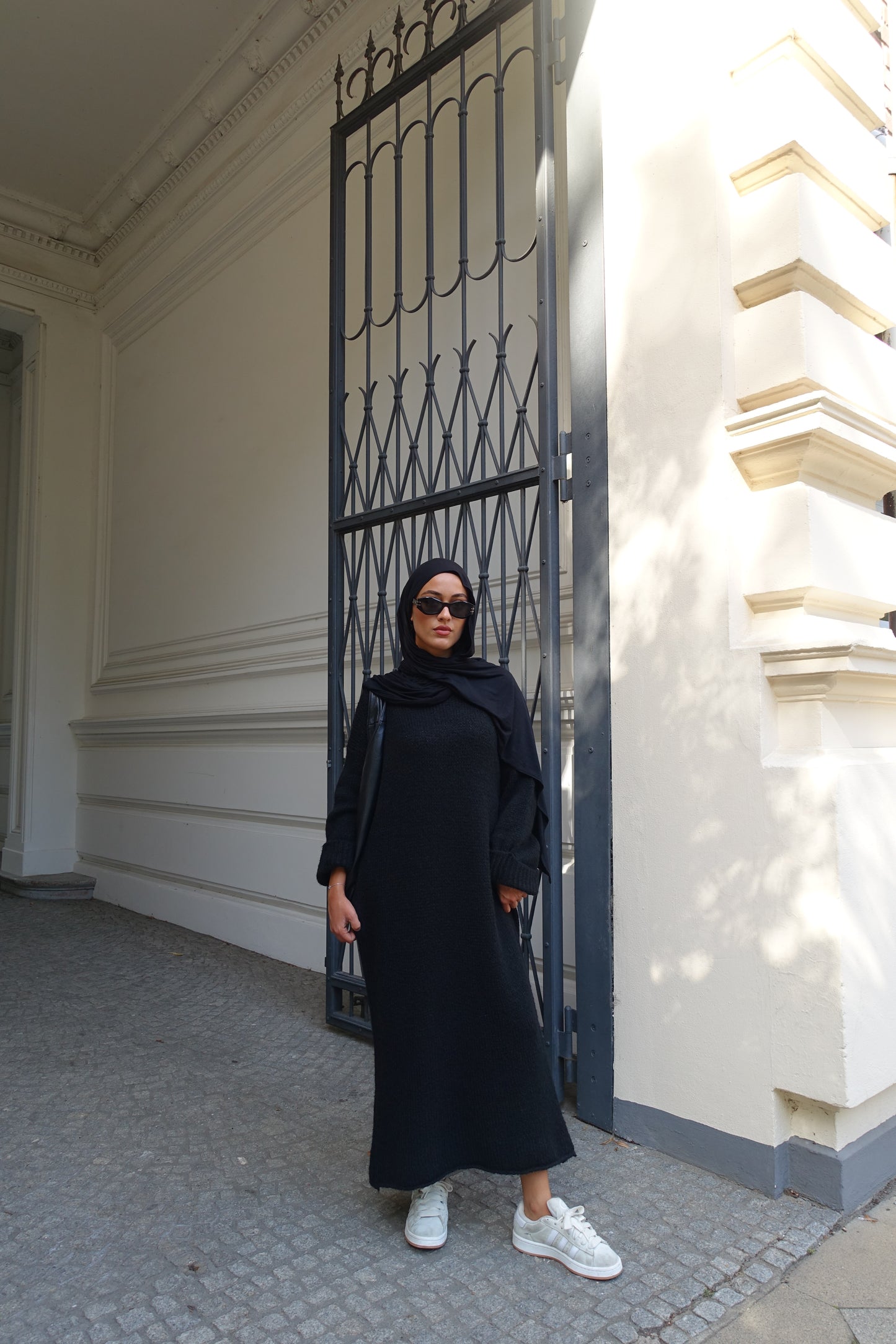 Strickkleid in schwarz
