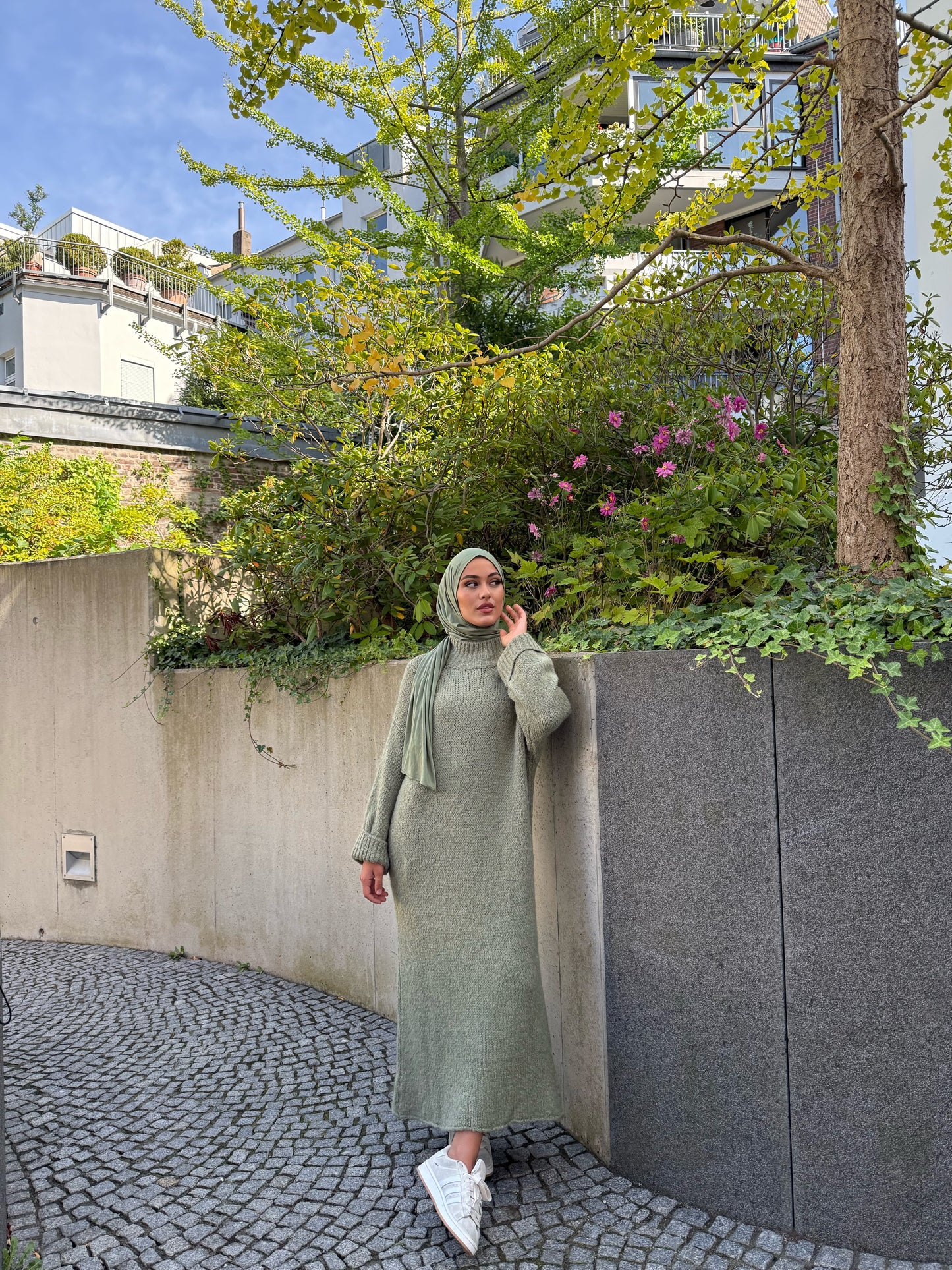 Strickkleid in grün