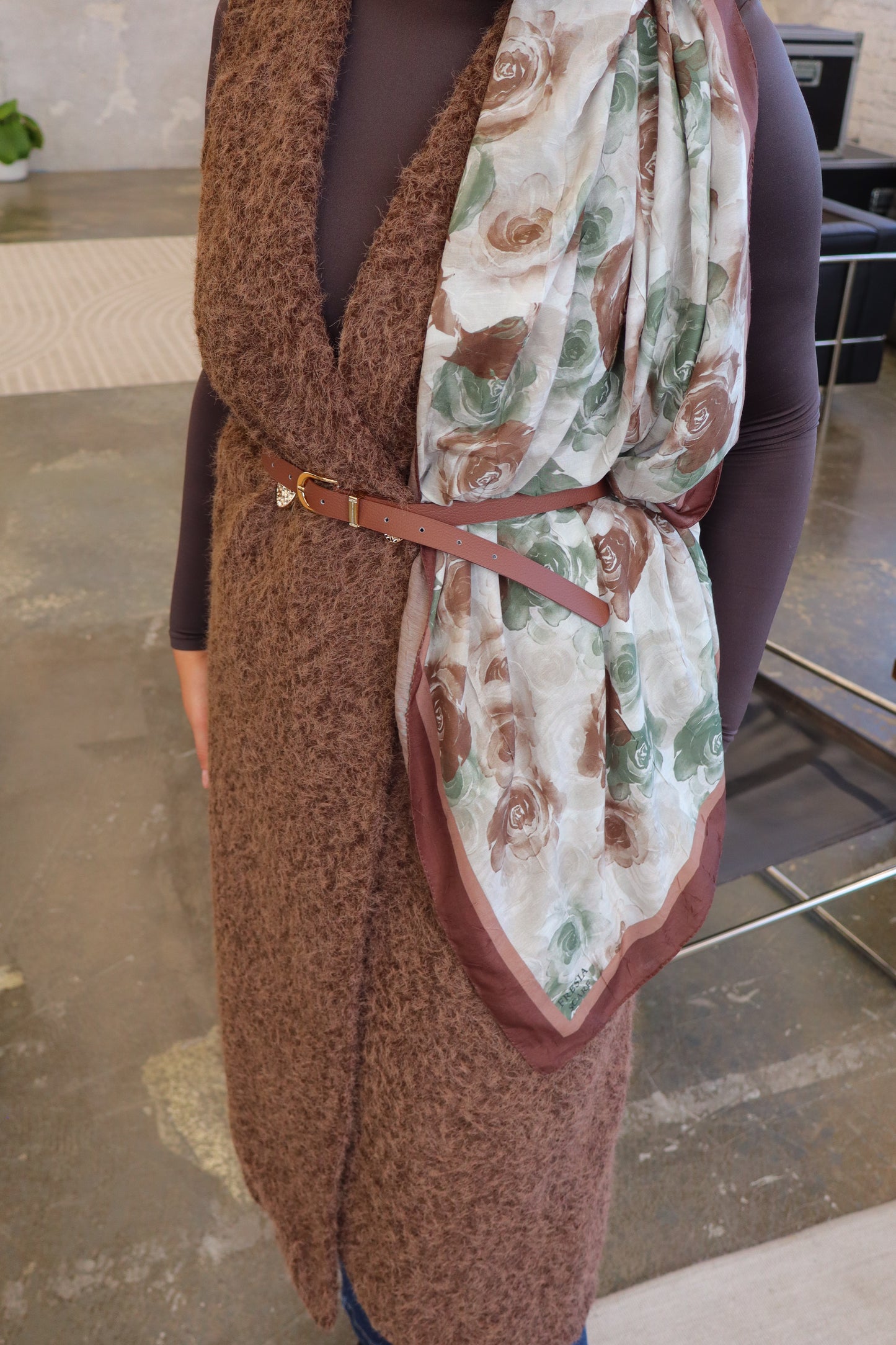 Flower Hijab in braun