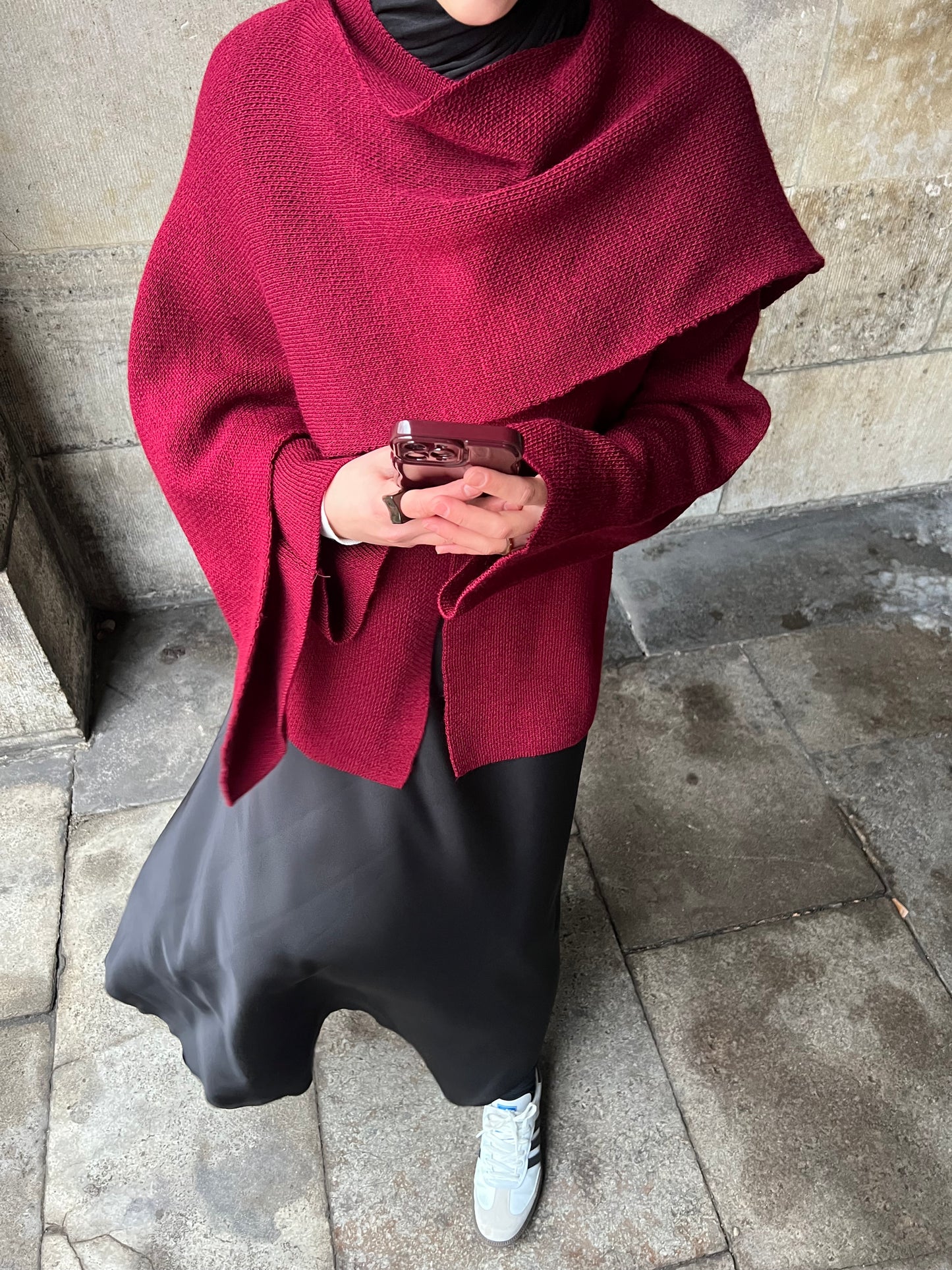 Grace Cape in Burgundy