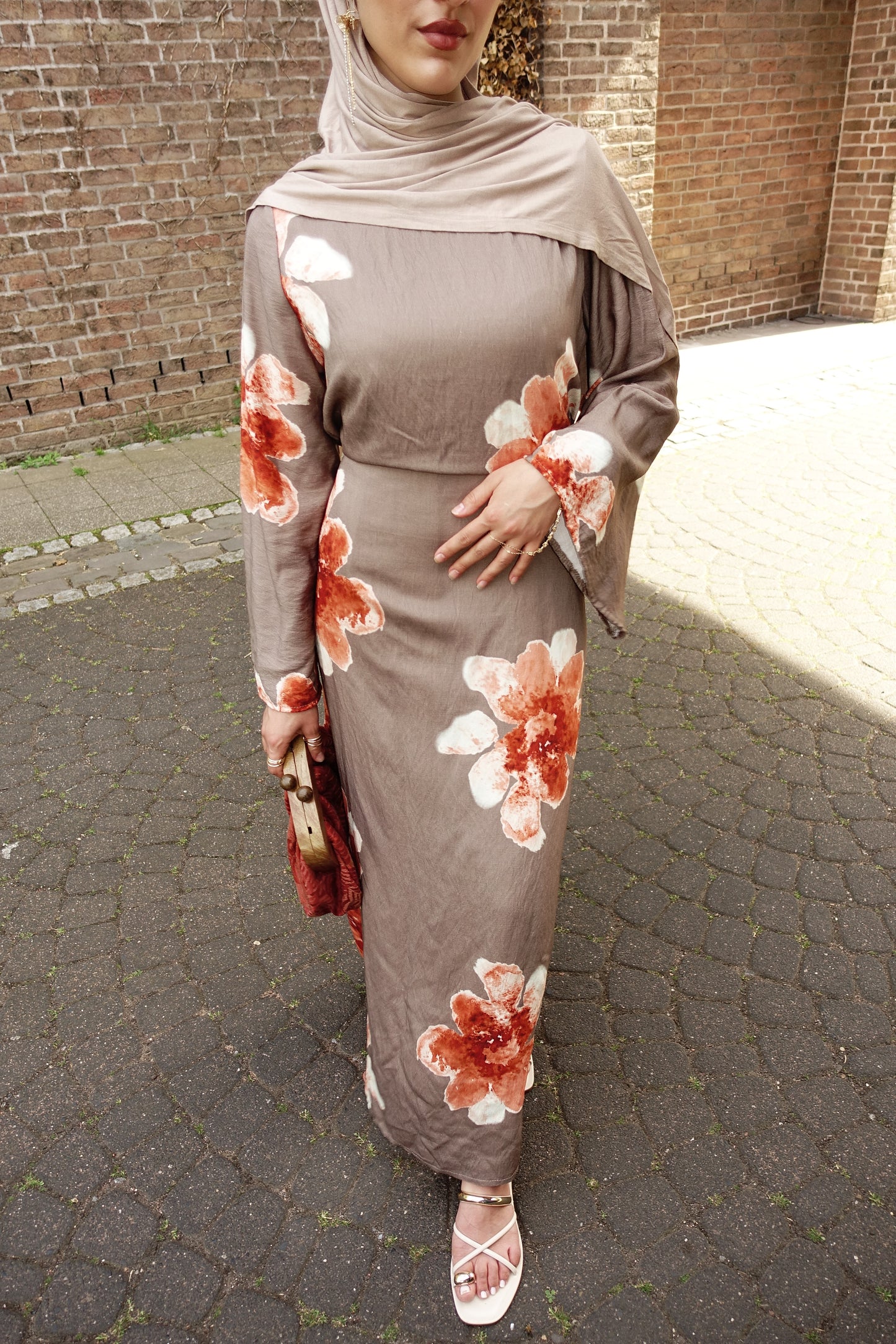 Liya Maxikleid in taupe