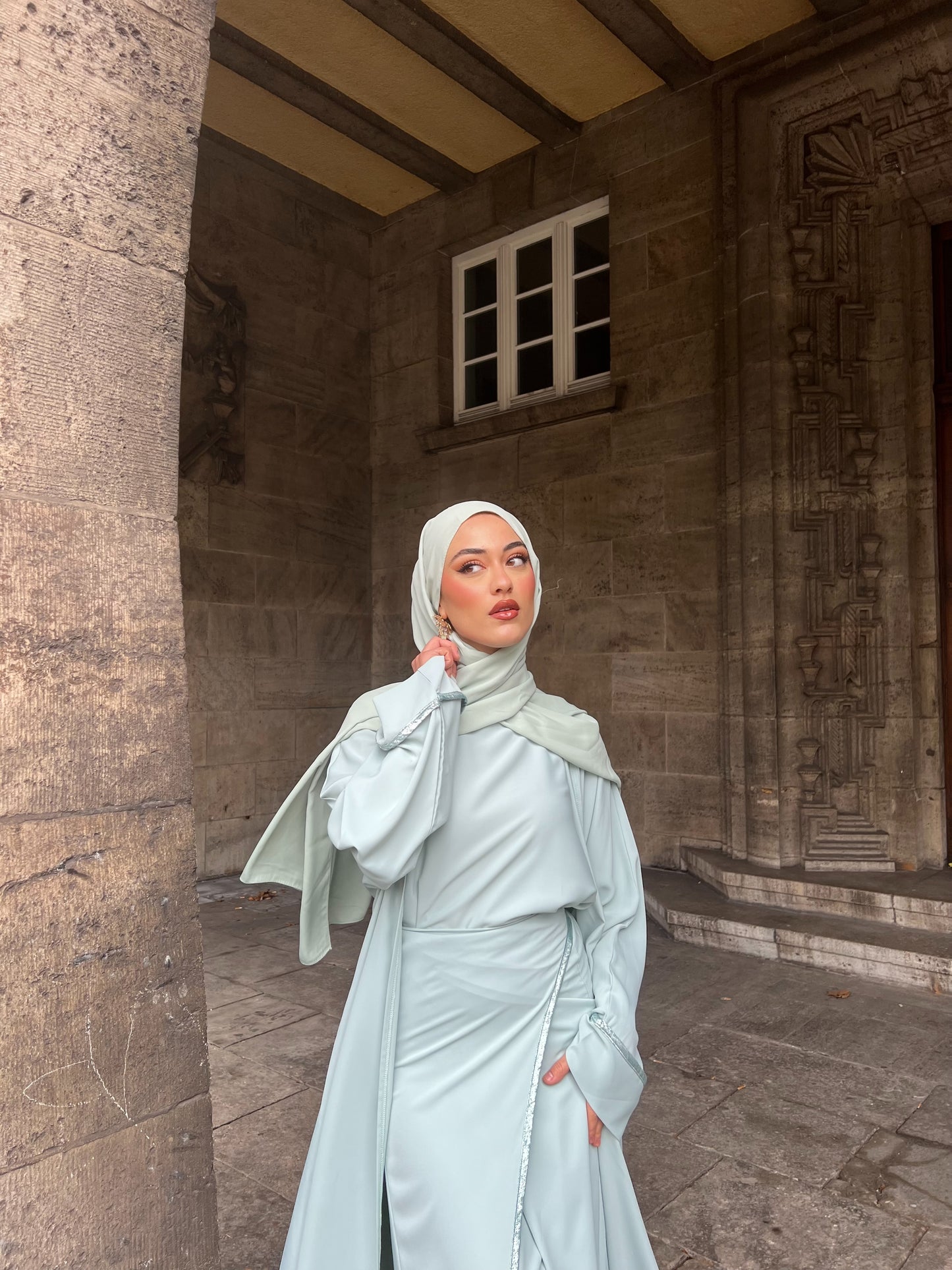 Euphoria Abaya in Mint