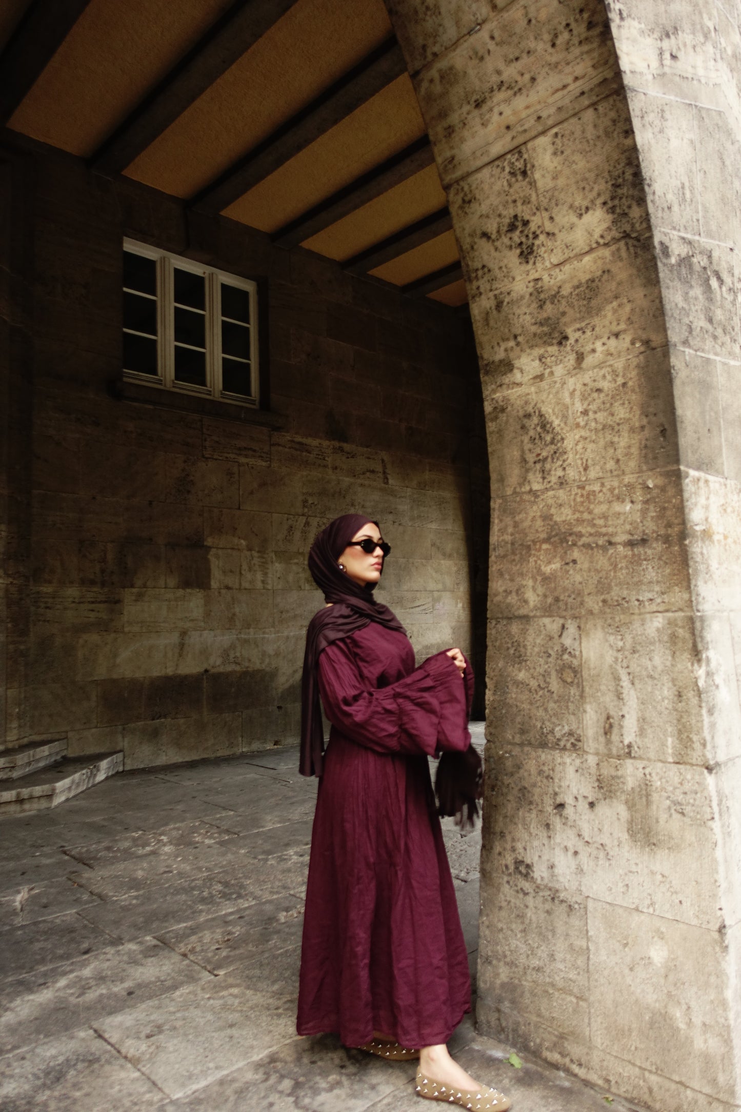 Sahara Maxikleid in bordeaux