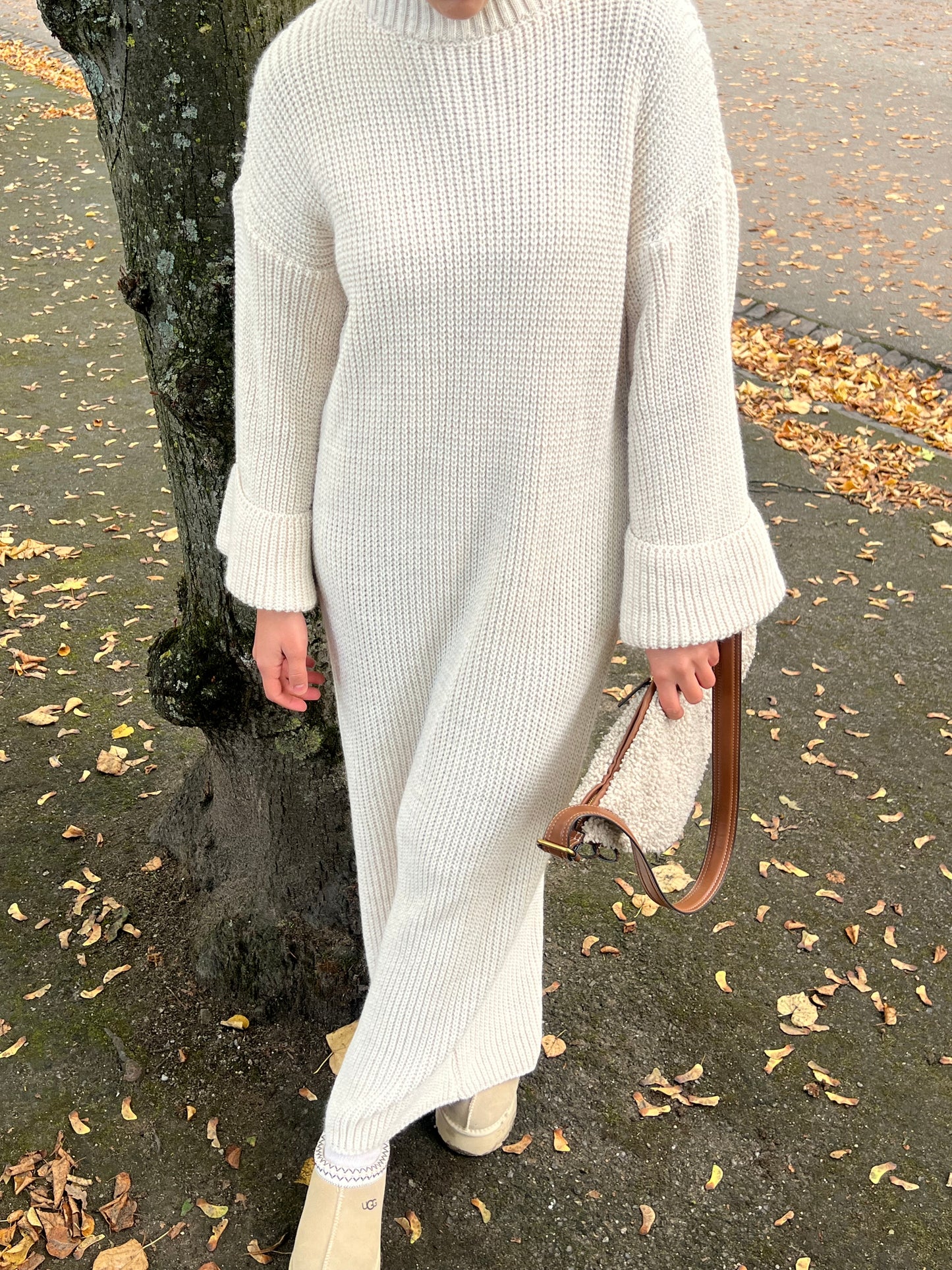 Maxi Strickkleid in Creme