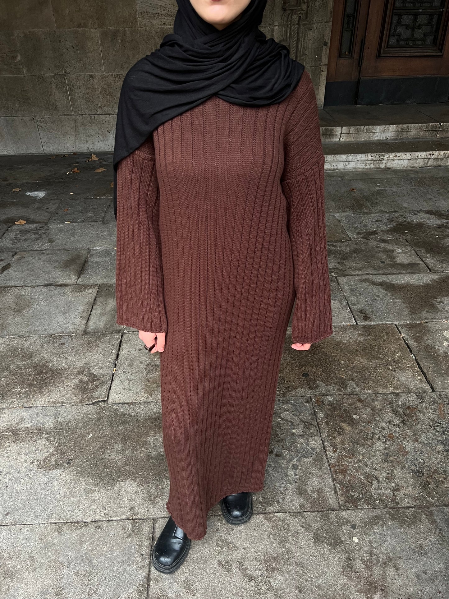 Cozy Maxikleid in braun