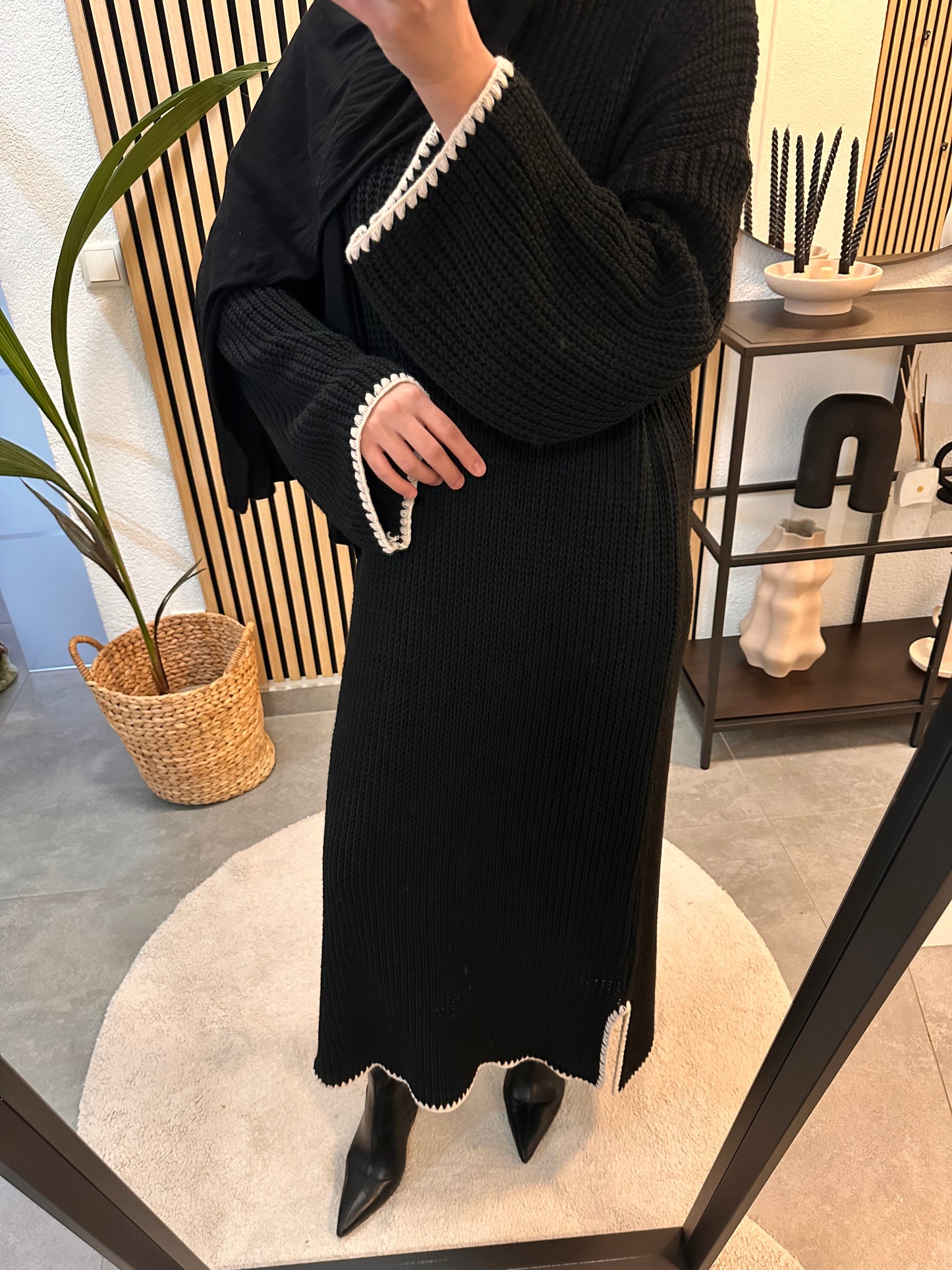 Cozy Maxikleid in schwarz