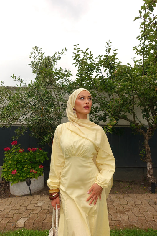 Ruya Maxikleid in buttergelb