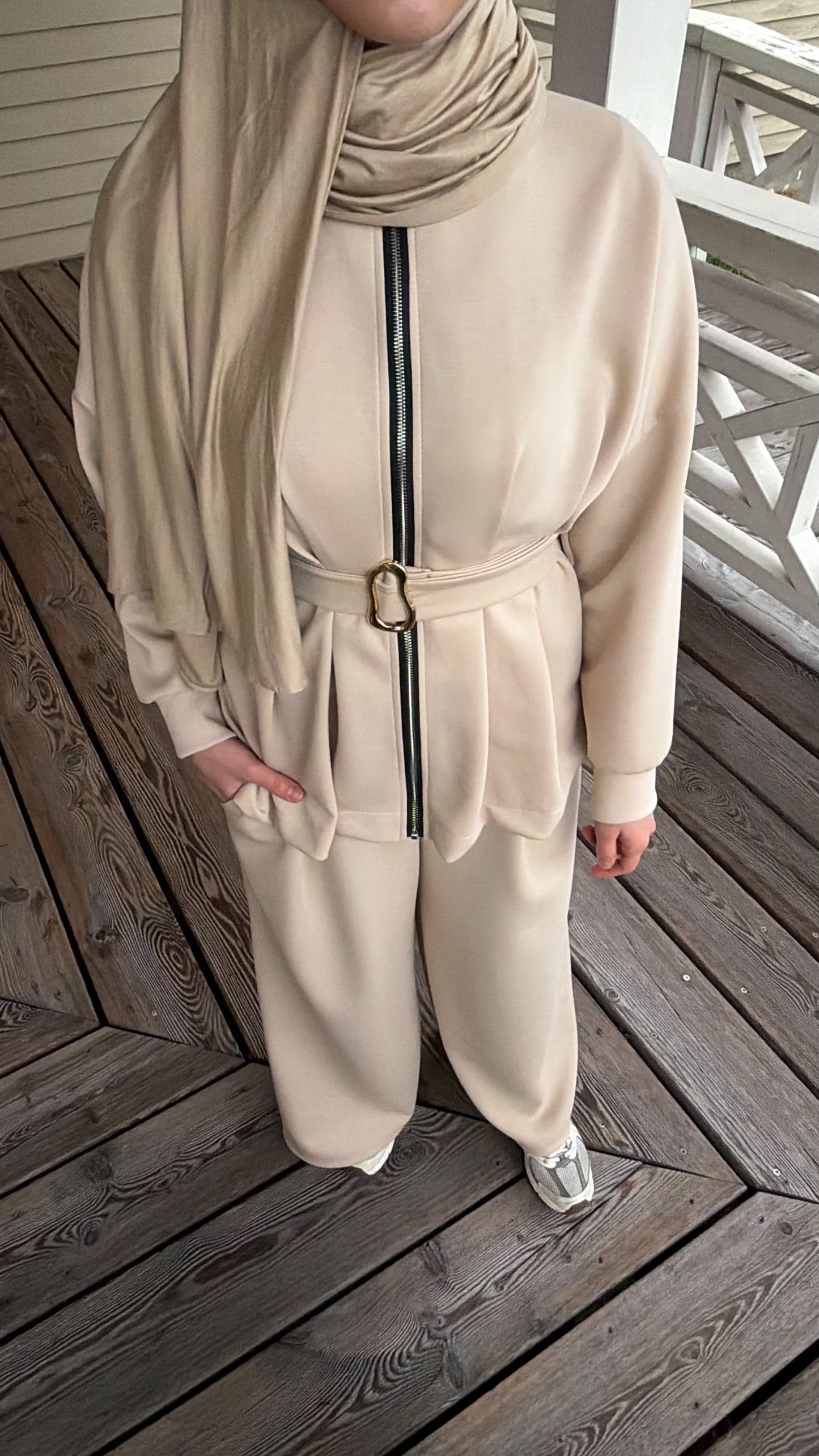 Luxe Zweiteiler in beige