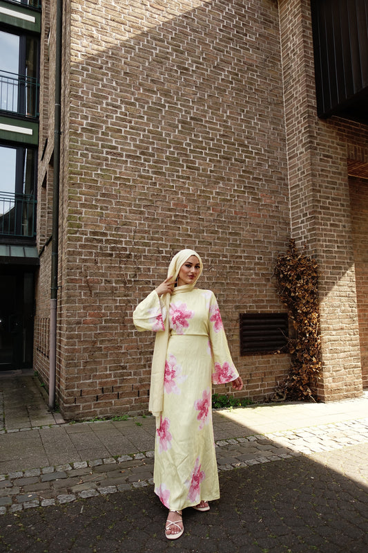 Liya Maxikleid in buttergelb