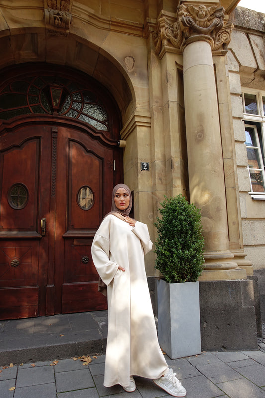 Sweater Maxikleid in creme