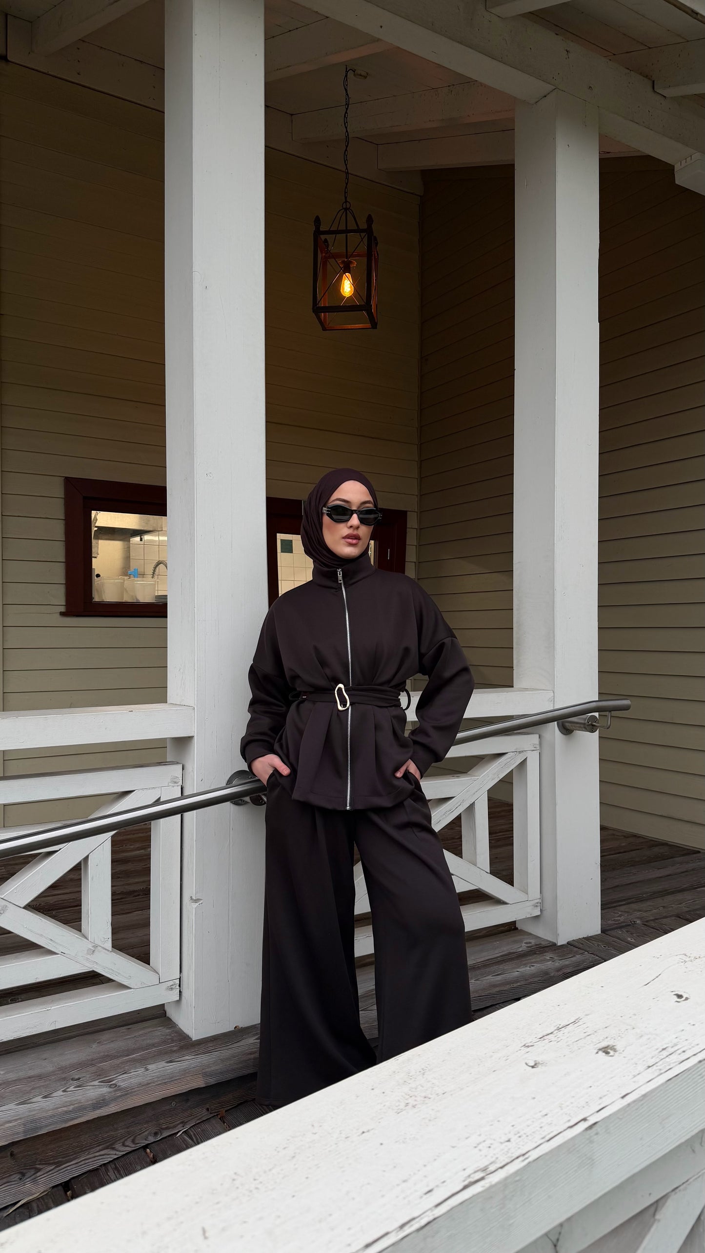 Luxe Zweiteiler in braun