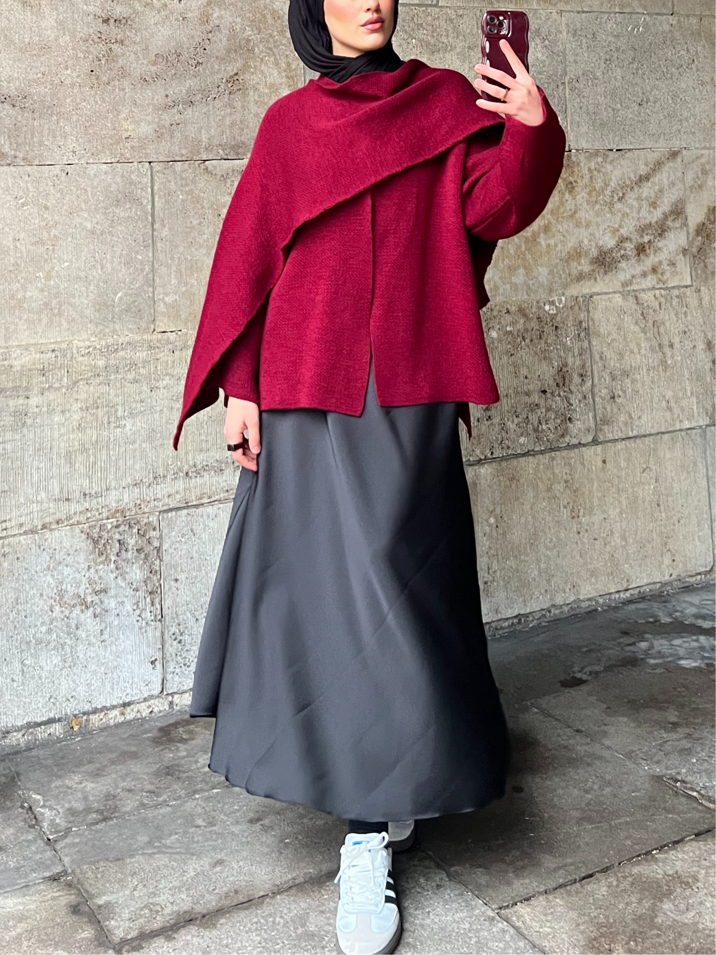 Grace Cape in Burgundy