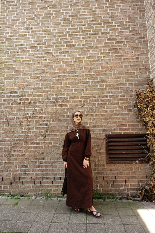 Ruya Maxikleid in braun