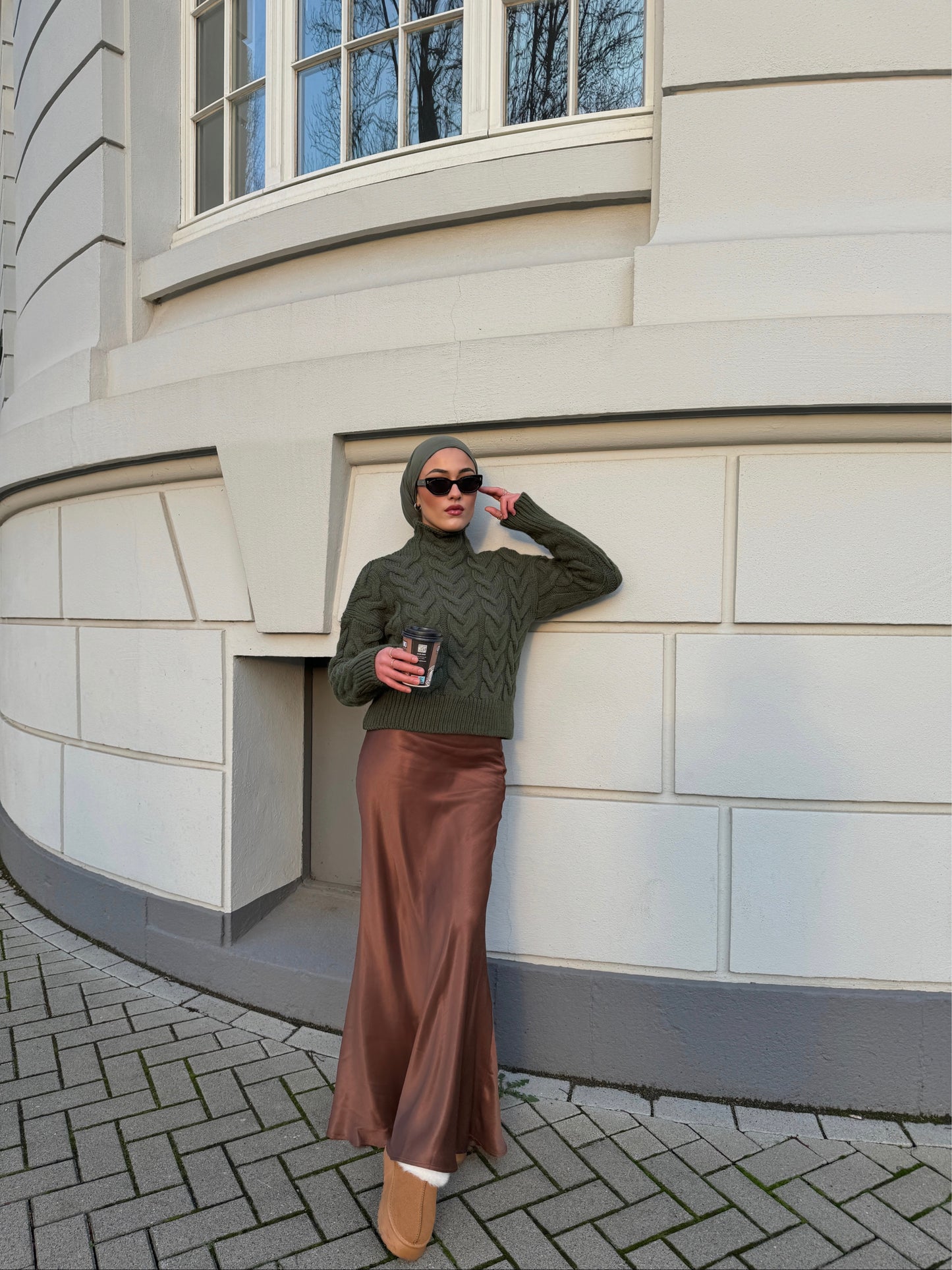 Strickpullover in Khaki