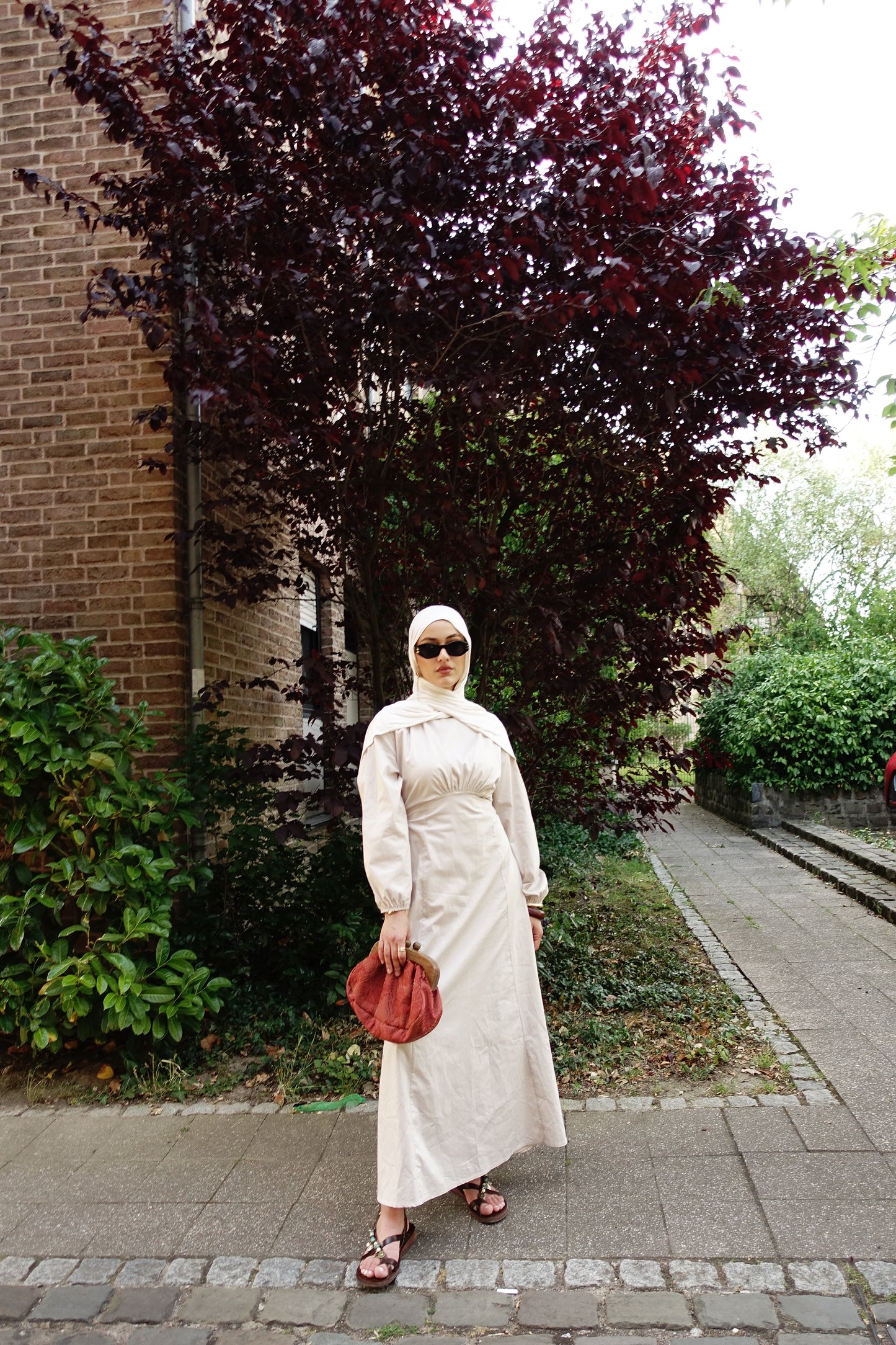 Ruya Maxikleid in beige