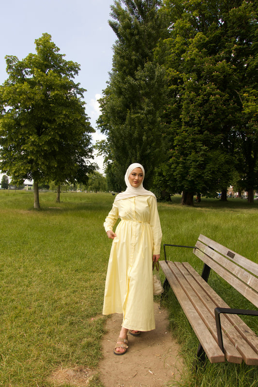 Maxikleid in buttergelb