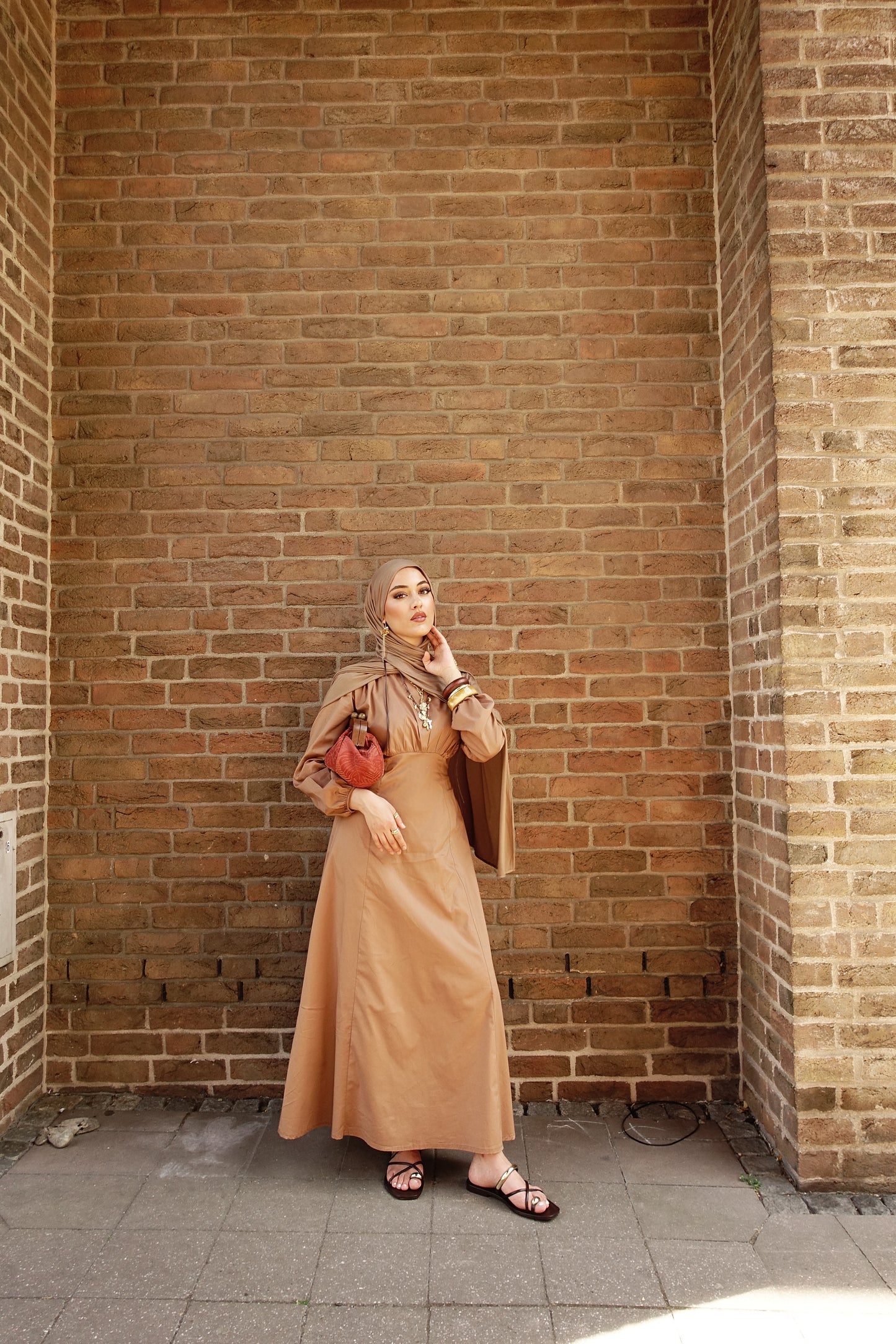 Ruya Maxikleid in camel