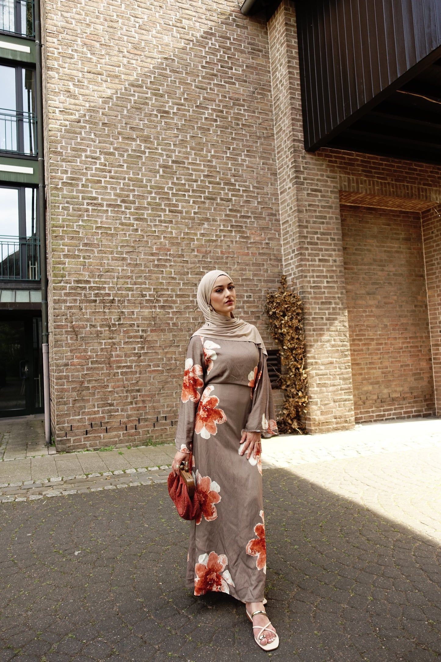 Liya Maxikleid in taupe