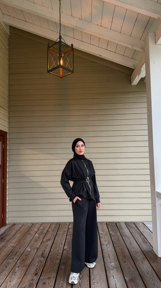 Luxe Zweiteiler in schwarz