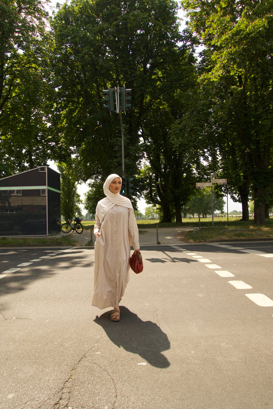 Maxikleid in taupe